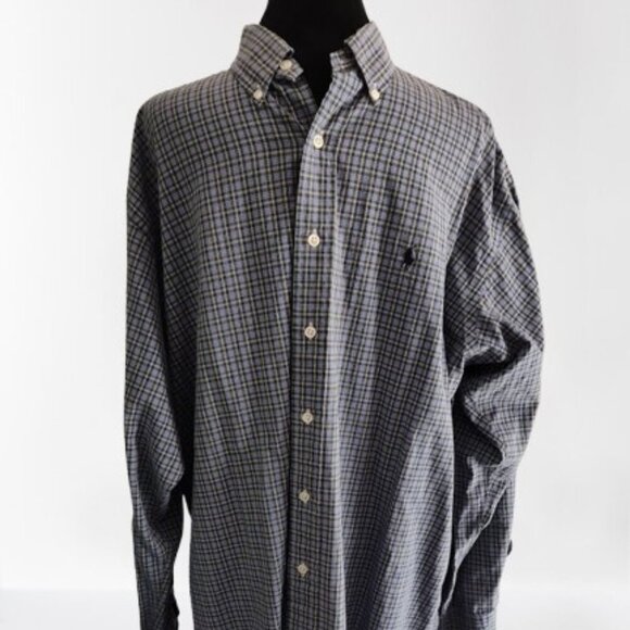 Vintage Ralph Lauren Blake Men's Long Sleeve Button Dress Shirt Size Large - Picture 1 of 7